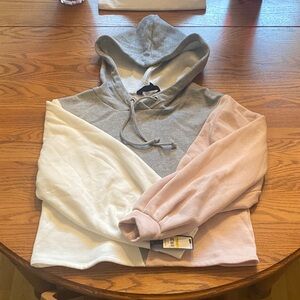 RACHEL Rachel Roy Gray White Pink Hoodie